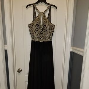 Black and Gold Prom Dress